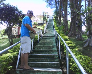 up the steps to Carmen Peak